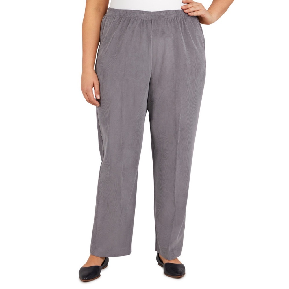 Alfred Dunner Classics Proportioned Short Corduroy Elastic Waist Pants Size 22W